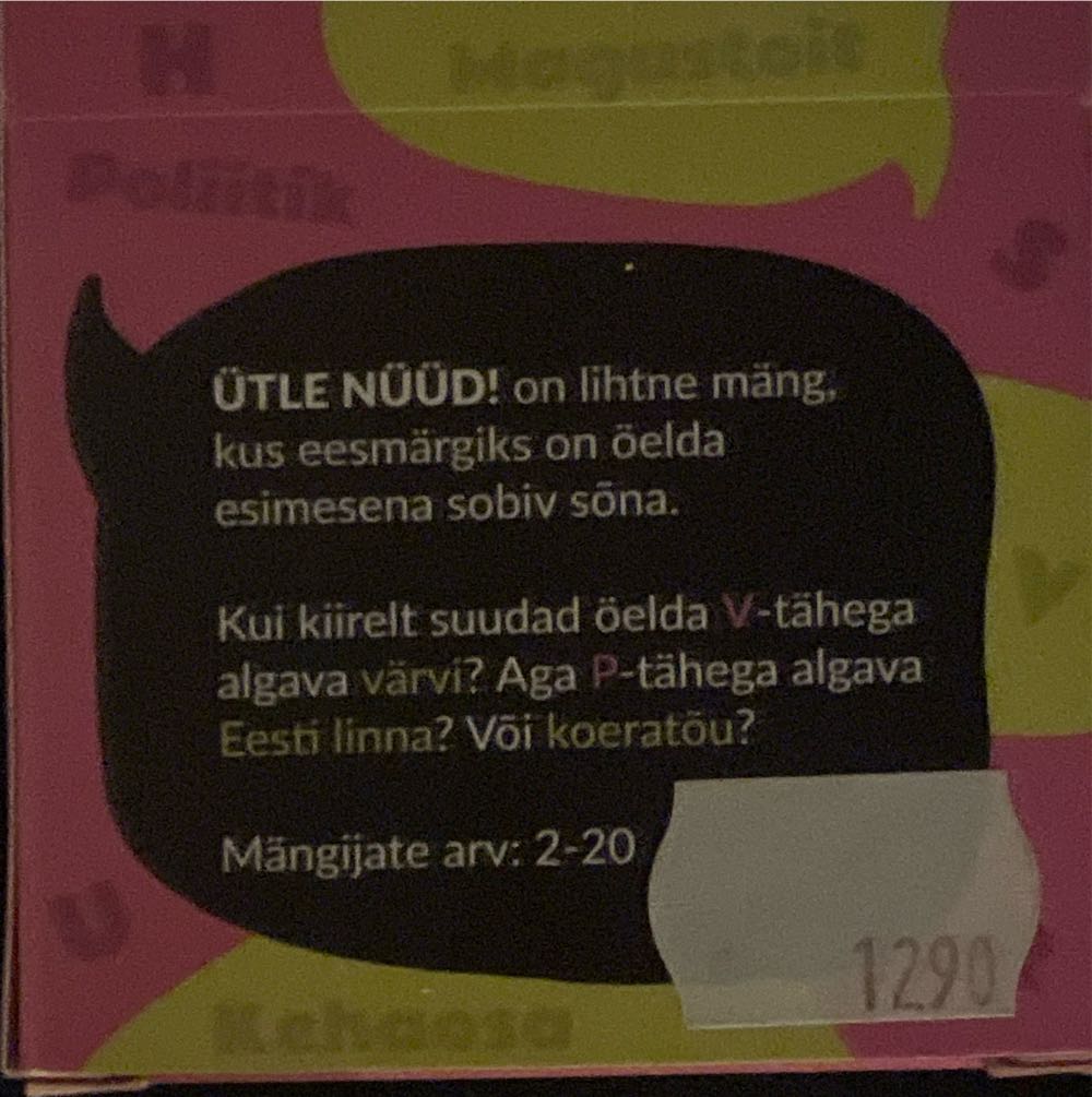 Ütle Nüüd!  (2-20) board game collectible [Barcode 615435428314] - Main Image 2