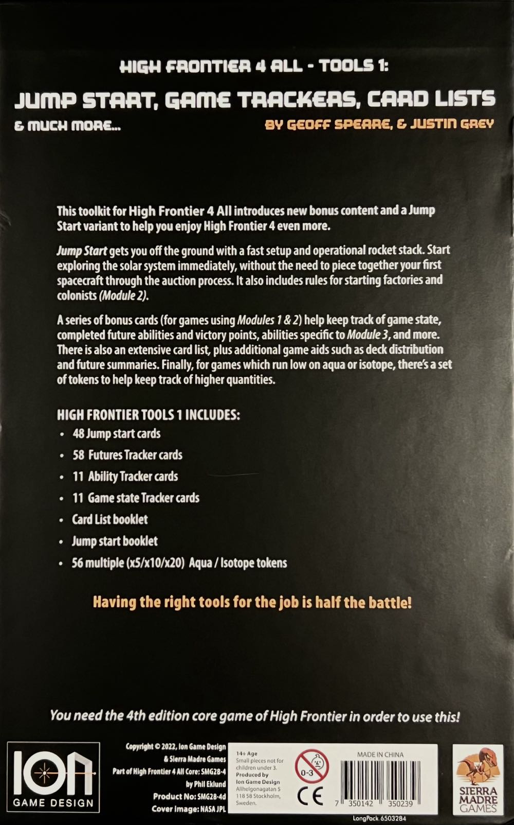 High Frontier 4 All: Tools 1  board game collectible [Barcode 7350142350239] - Main Image 2