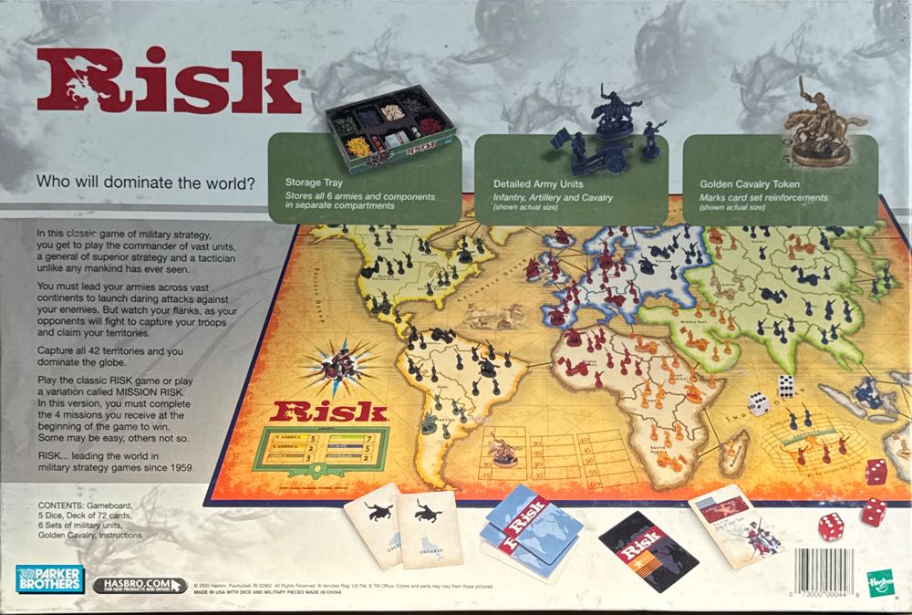Risk  (2-6) board game collectible [Barcode 073000000448] - Main Image 2
