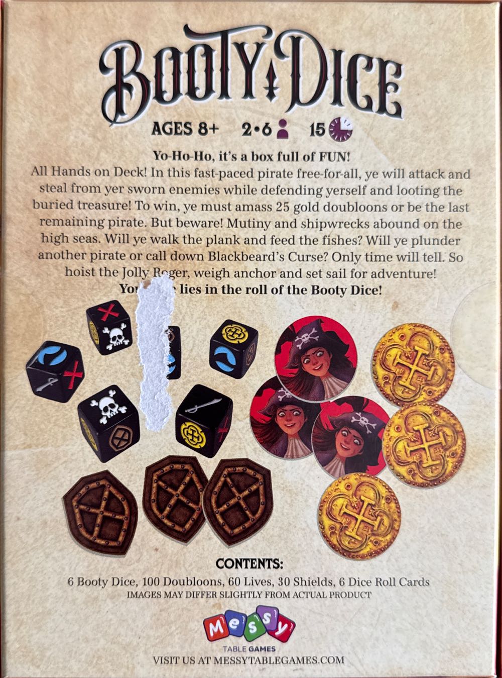 Booty Dice  (2-6) board game collectible [Barcode 860010590805] - Main Image 2