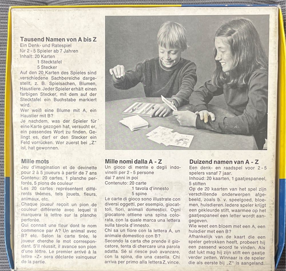 1000 Namen von A-Z  (2-5) board game collectible - Main Image 2