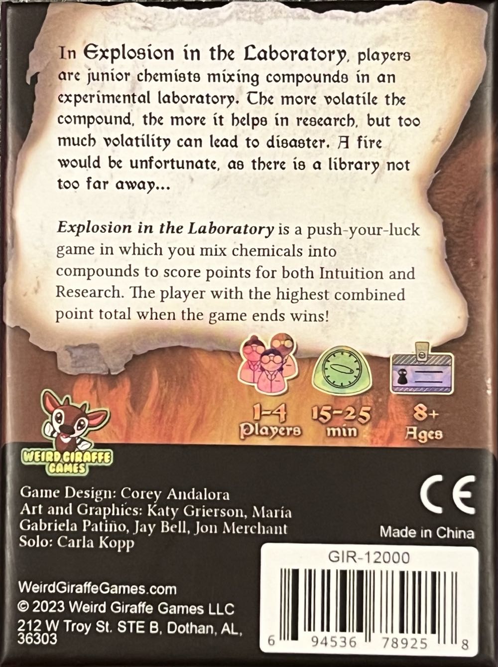 Explosion in the Laboratory  (1-4) board game collectible [Barcode 694536789258] - Main Image 2