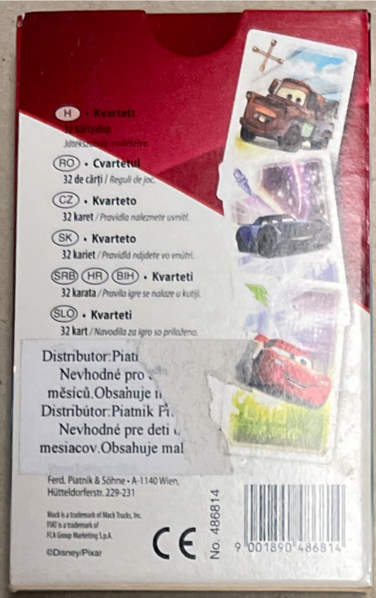 Kvarteto Cars 3 Quartett Disney  board game collectible [Barcode 9001890486814] - Main Image 2