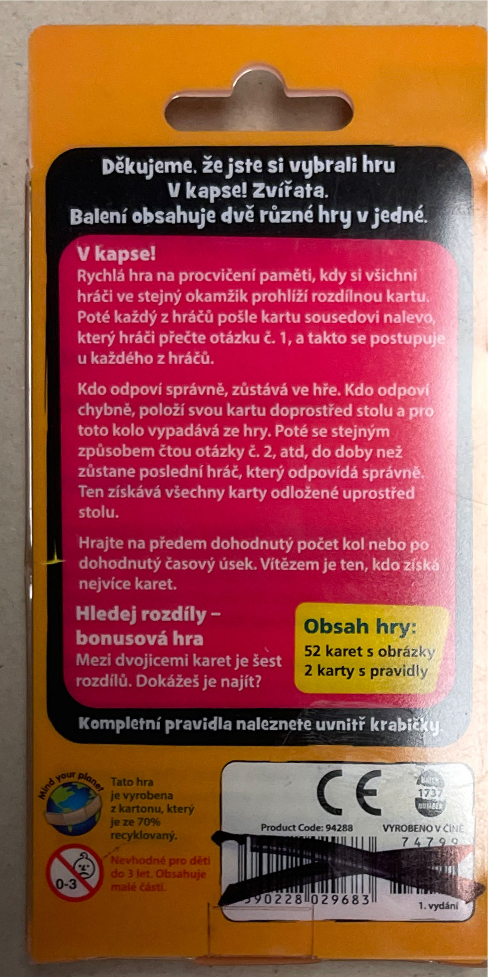 Zvířata V Kapse Brainbox  (2-4) board game collectible - Main Image 2