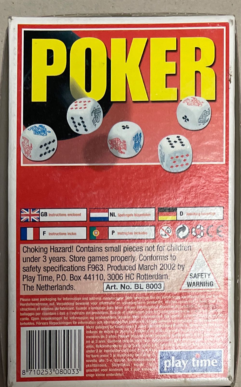 Poker Dice Game  board game collectible [Barcode 8710253080033] - Main Image 2