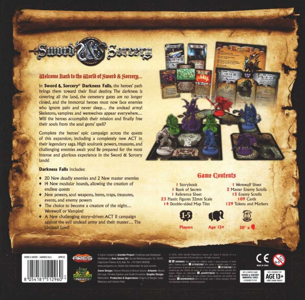 Sword & Sorcery: Darkness Falls  (1-5) board game collectible - Main Image 2