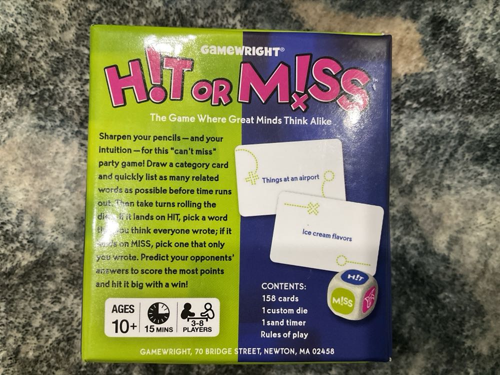 Hit Or Miss  (3-8) board game collectible [Barcode 759751011147] - Main Image 2