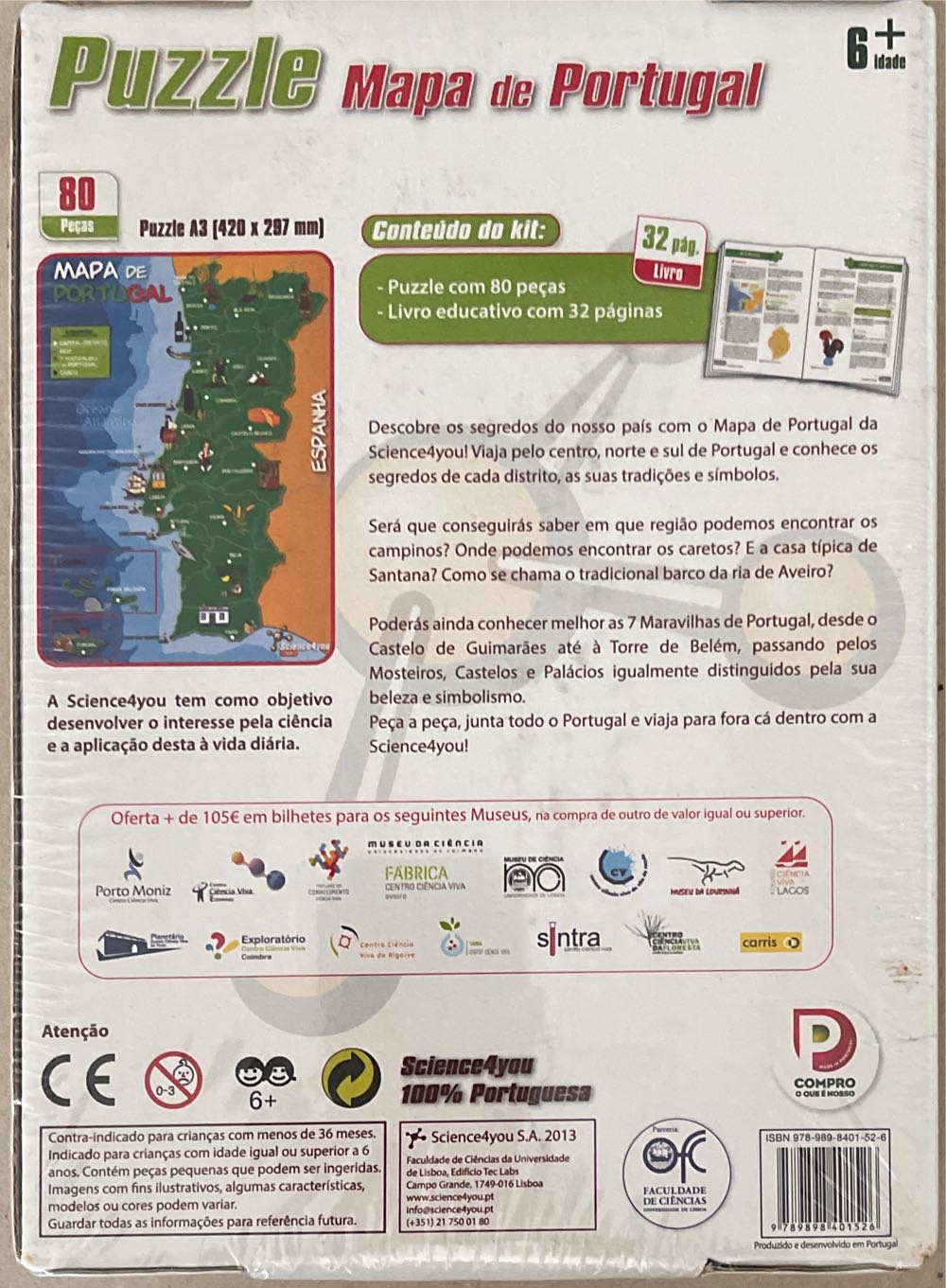 Puzzle Mapa De Portugal  (2-6) board game collectible [Barcode 9789898401526] - Main Image 2