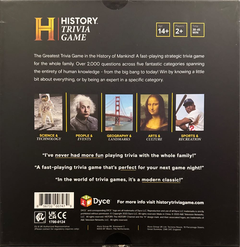 History Trivia Game  (2+) board game collectible [Barcode 856732007479] - Main Image 2