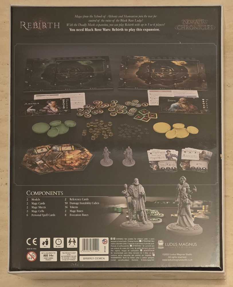 Black Rose Wars: Rebirth - Deadly Mask 5/6 Player Expansion  (1-6) board game collectible [Barcode 8052282851490] - Main Image 2