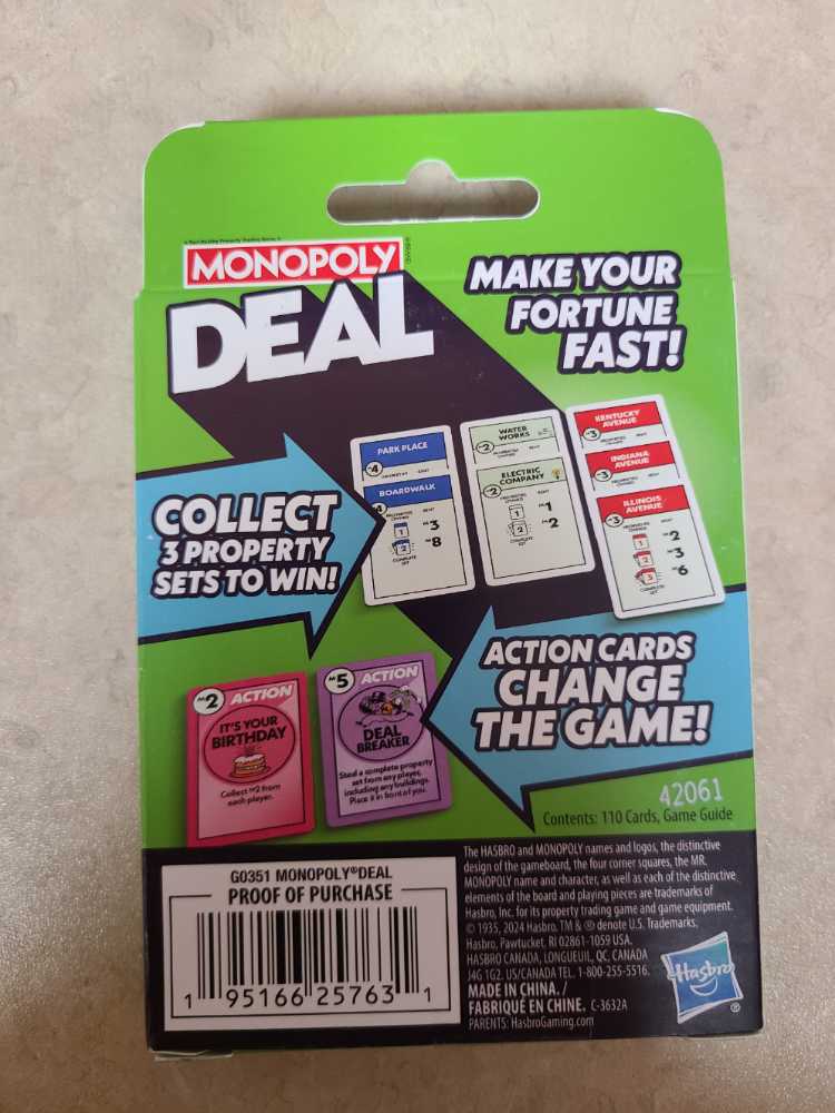 Monopoly Deal   (2-5) board game collectible [Barcode 195166257631] - Main Image 3