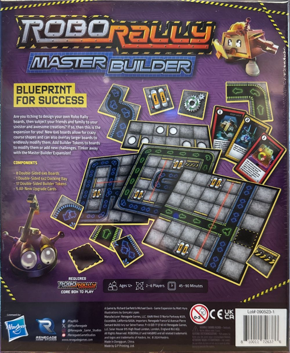 Robo Rally: Master Builder Expansion  board game collectible [Barcode 810011726376] - Main Image 2