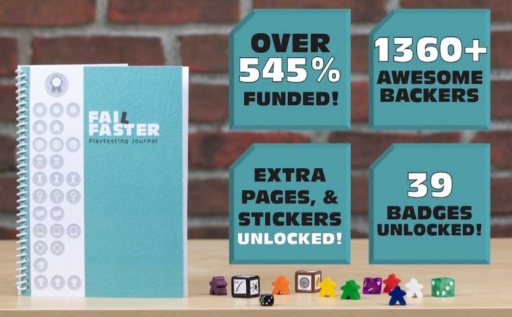 Fail Faster Journal - Kickstarter  (N/A) board game collectible - Main Image 3