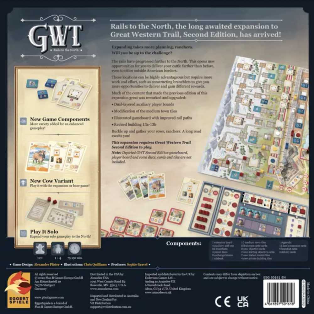 Great Western Trail - 2nd Edition Rails To The North  (1-4) board game collectible - Main Image 2