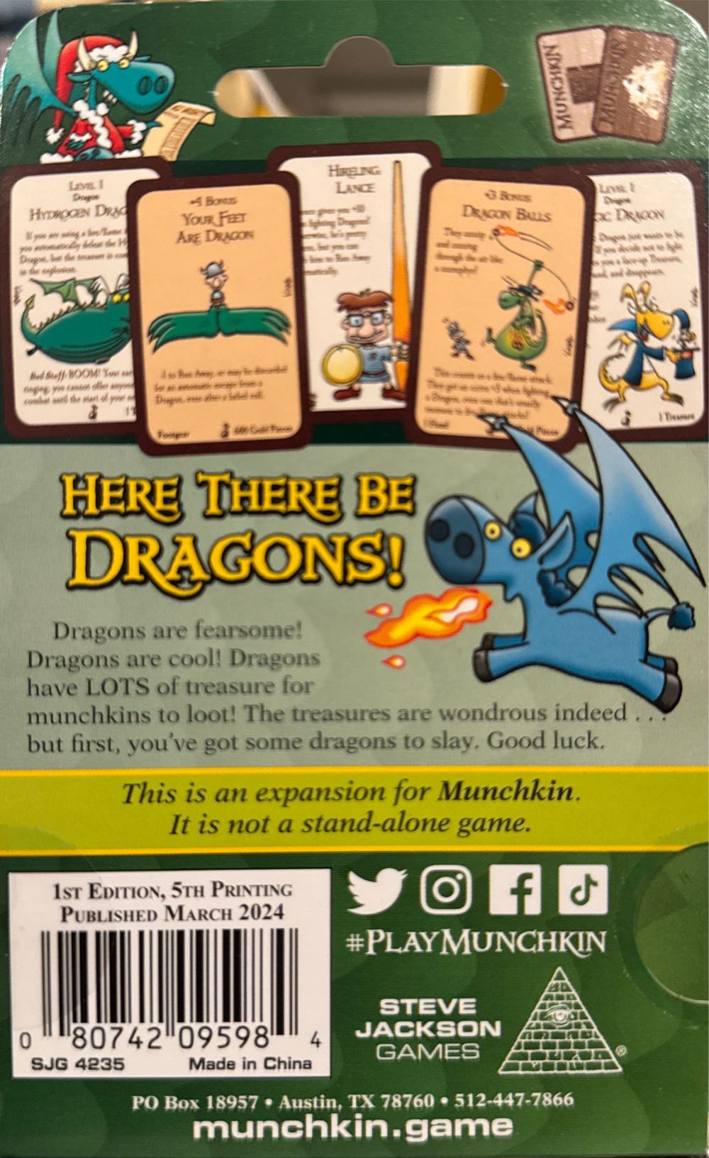 Munchkin: Dragons  board game collectible [Barcode 080742095984] - Main Image 2