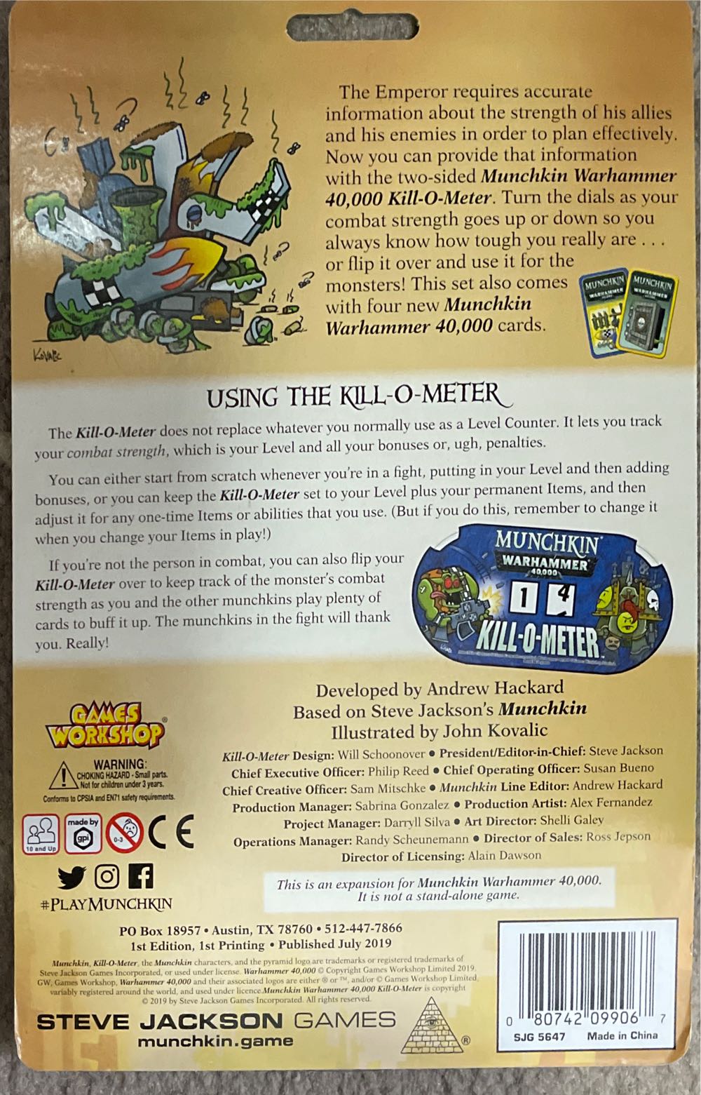 Munchkin Warhammer 40000 Kill-o-meter  board game collectible [Barcode 080742099067] - Main Image 2