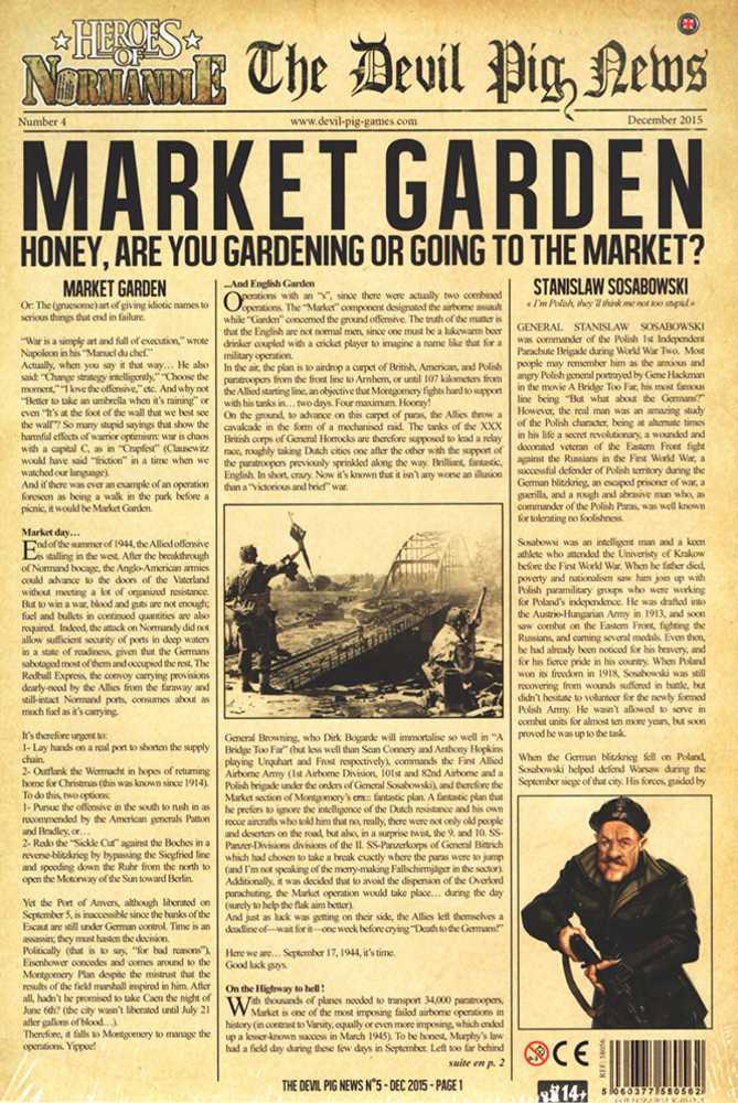Heroes Of Normandie: (04) The Devil Pig News No.4 - Market Garden  (2) board game collectible - Main Image 2