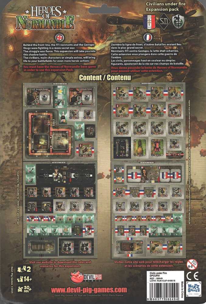 Heroes Of Normandie: Civilians Under Fire Expansion Pack  (2-4) board game collectible - Main Image 2