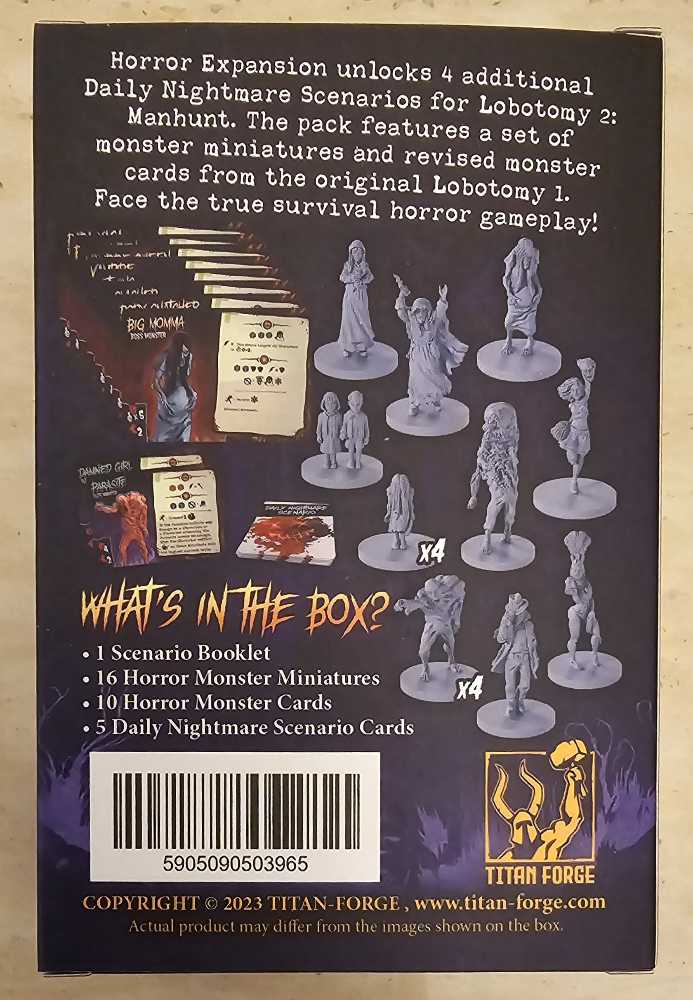 Lobotomy 1 Monsters Horror: Lobotomy II Manhunt - Monster Expansion  board game collectible - Main Image 2