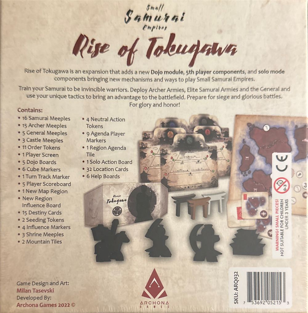 Small Samurai Empires: Rise of Tokugawa  (1-5) board game collectible [Barcode 753692052153] - Main Image 2