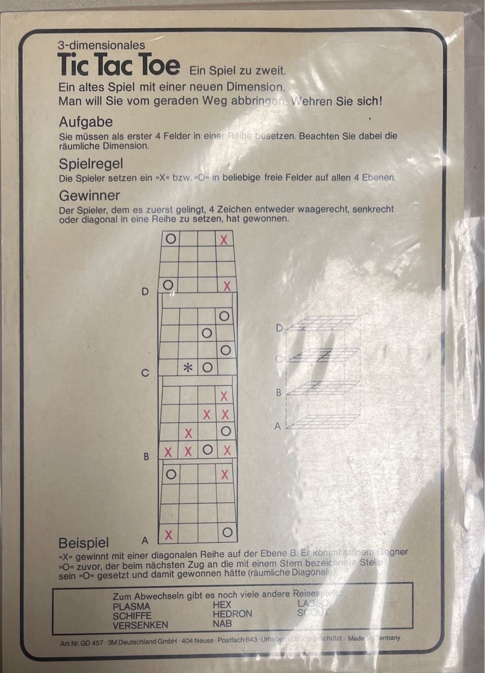 Tic Tac Toe 3 Dimensionales  board game collectible - Main Image 2