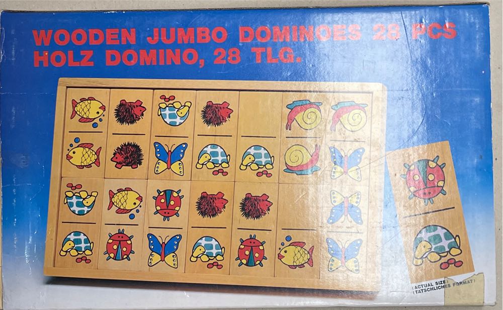 Wooden Jumbo Dominoes 28 Pcs  board game collectible - Main Image 2