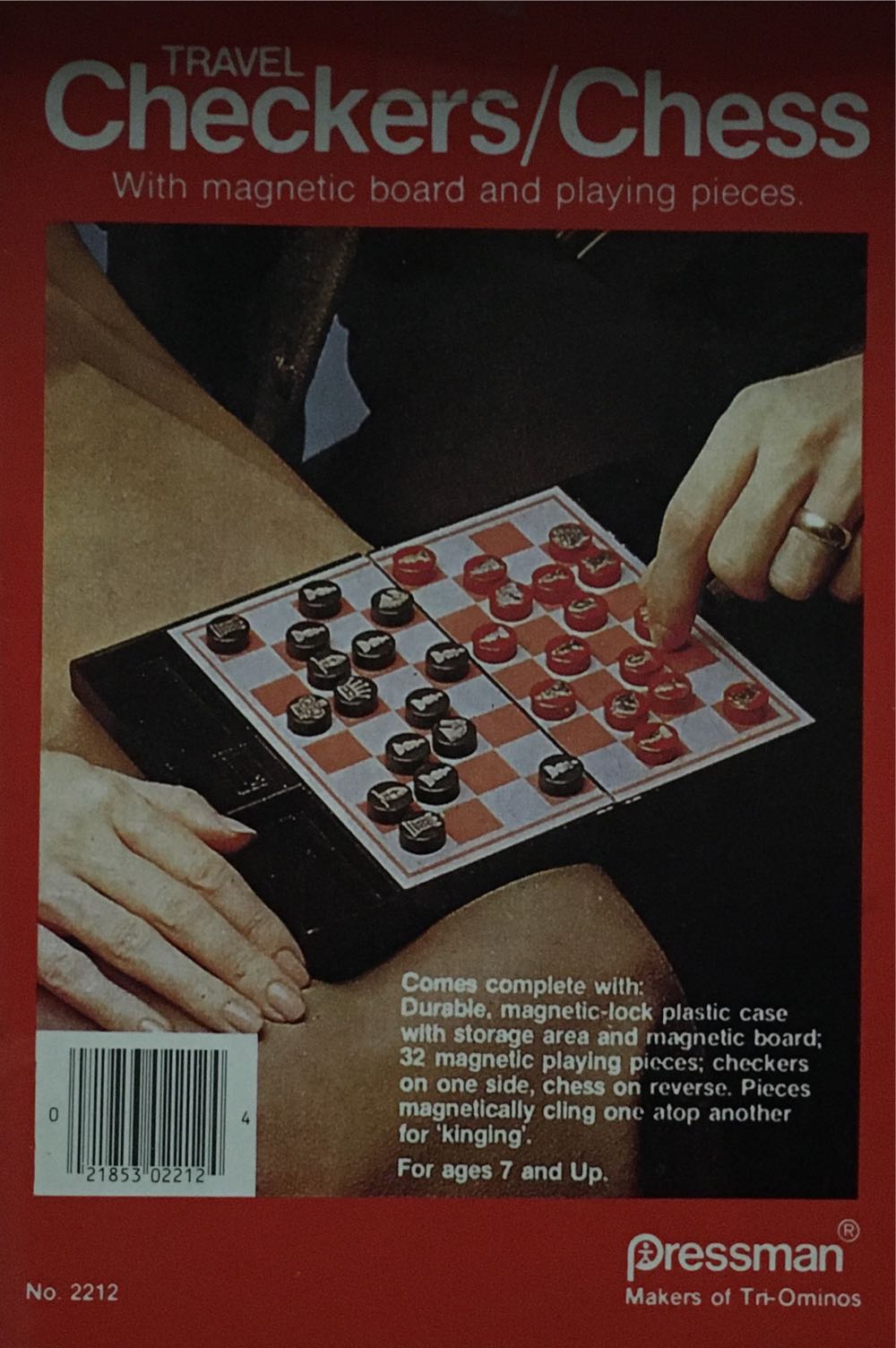 Pressman Travel Checkers Chess  board game collectible [Barcode 021853022124] - Main Image 2