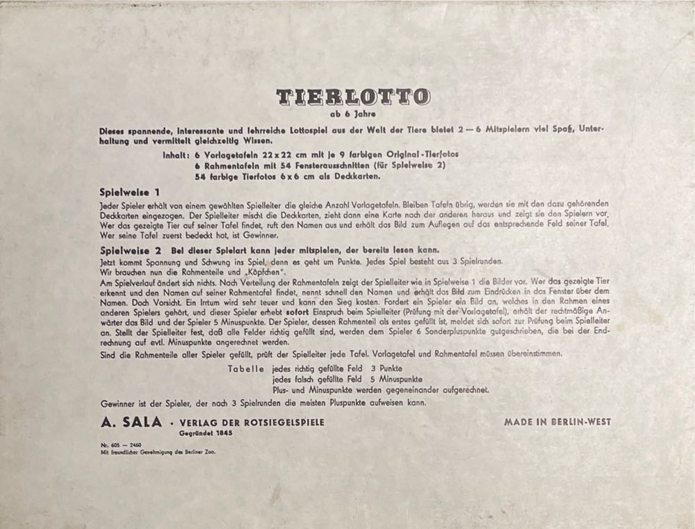Tierlotto  (2-3) board game collectible - Main Image 2