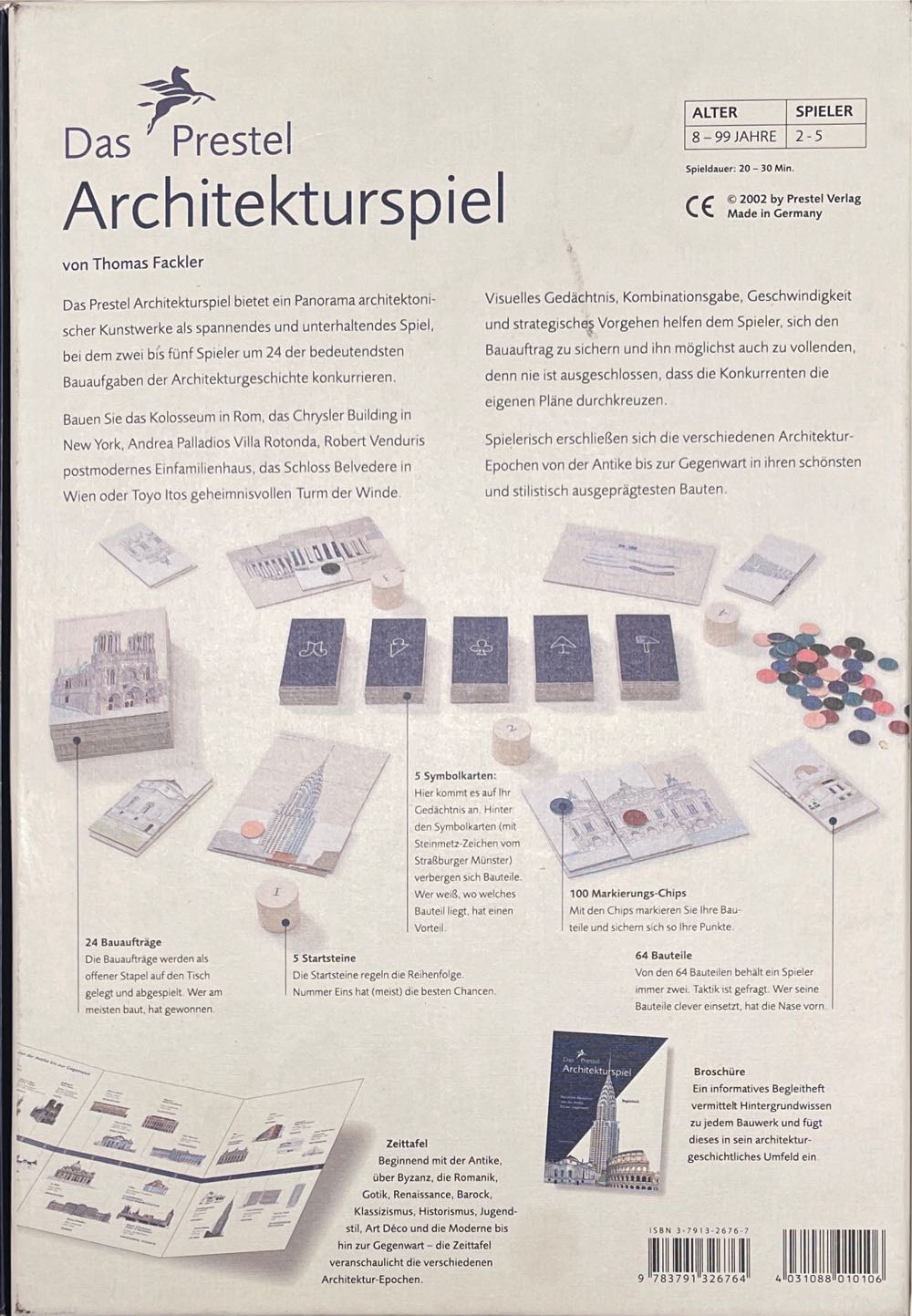 Das Prestel Architekturspiel Berühmte Bauwerke Von Der Antike Bis Zur Gegenwart  (2-5) board game collectible [Barcode 9783791326764] - Main Image 2