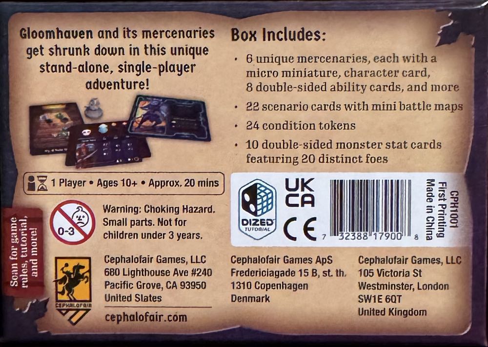 Gloomhaven: Buttons & Bugs  (1) board game collectible [Barcode 732388179008] - Main Image 2