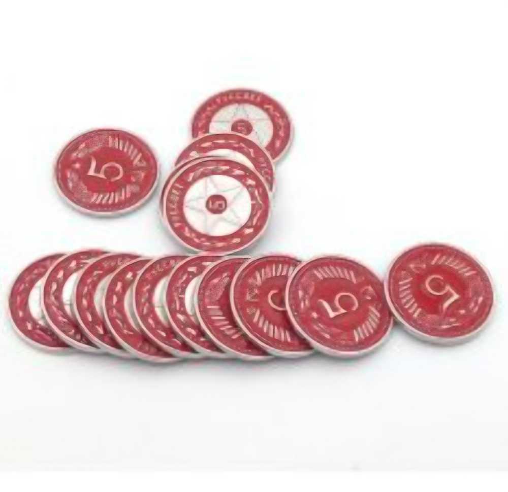 Scythe: Promo #17: Fifteen Red $5 Rusviet Metal Coins  (1-7) board game collectible - Main Image 3