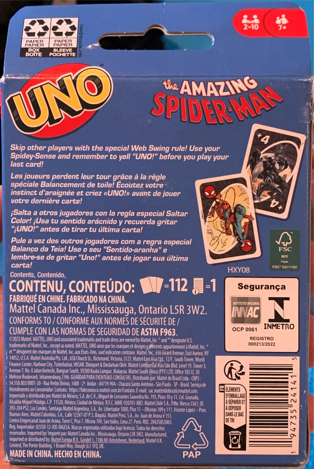 UNO-Amazing Spider-Man, The  board game collectible [Barcode 194735241415] - Main Image 2