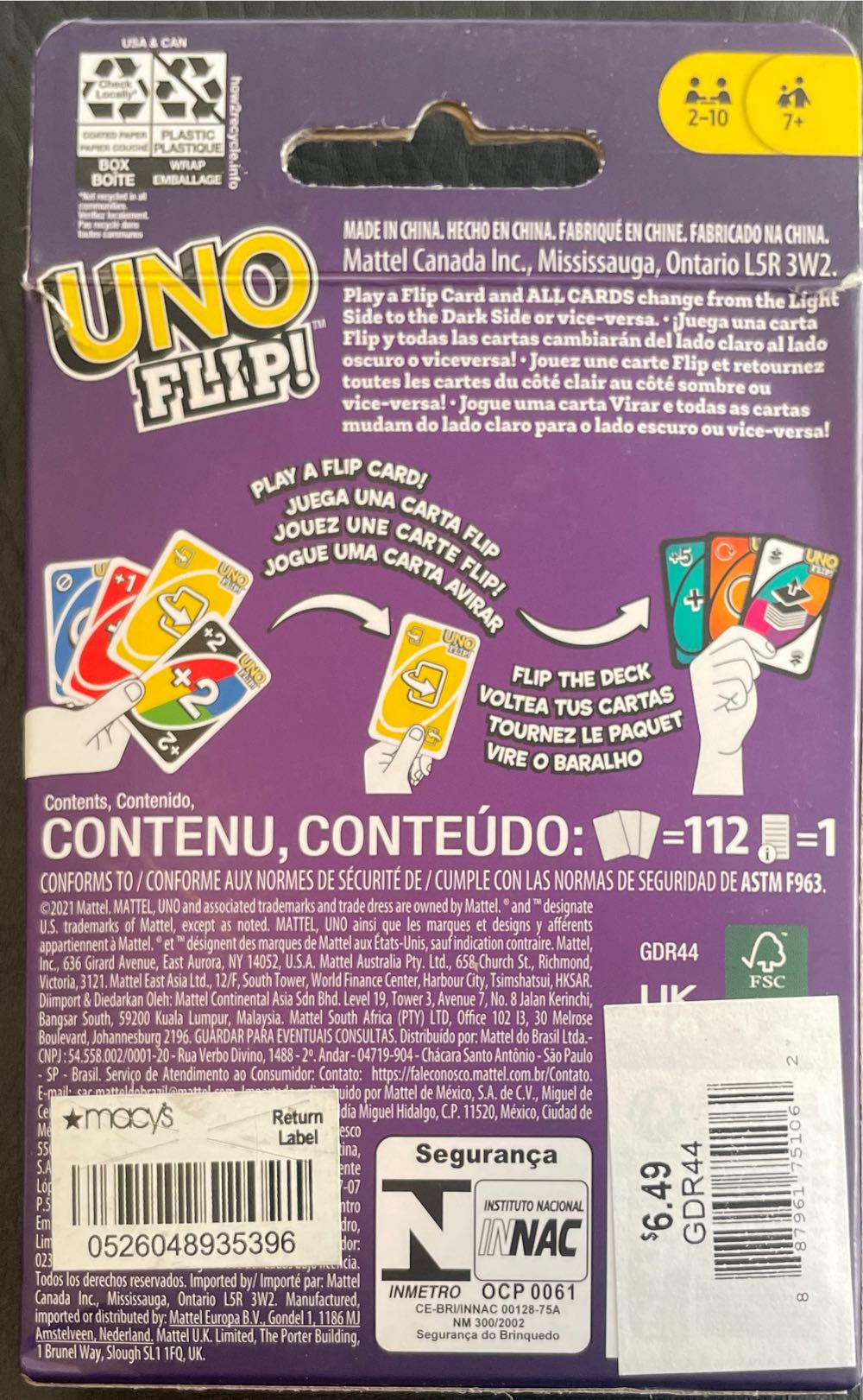 Uno: Flip  (2-10) board game collectible - Main Image 2
