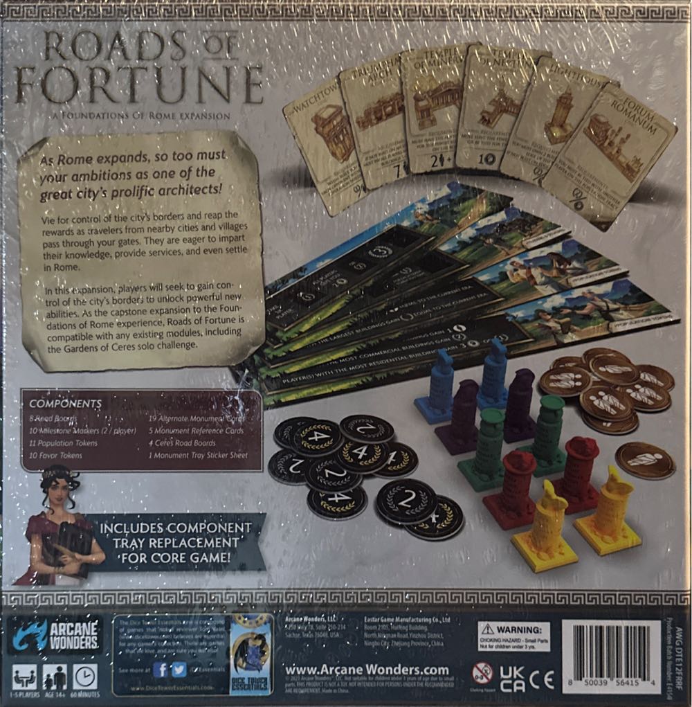 Foundations of Rome: Roads of Fortune - Returning Backer Architect KS Pledge  (1-5) board game collectible [Barcode 850039564154] - Main Image 2