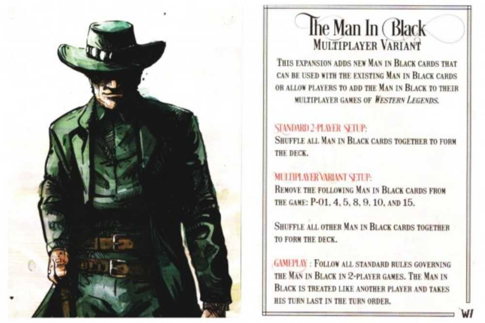 Western Legends: The Man In Black Promo Card  (2-6) board game collectible - Main Image 2