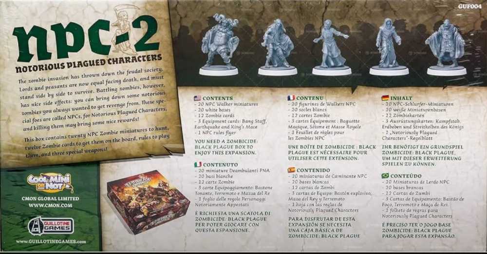 Zombicide: Black Plague - NPC-2: Notorious Plagued Characters  (1-6) board game collectible - Main Image 2