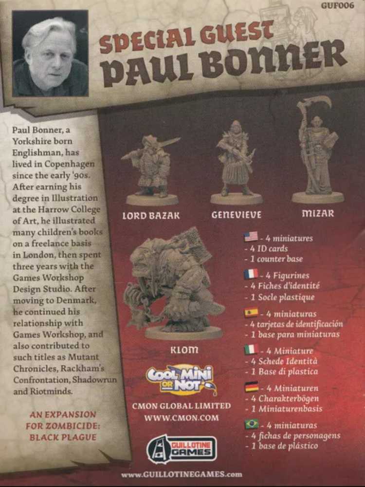 Zombicide: Special Guest - Paul Bonner  (1-6) board game collectible - Main Image 2