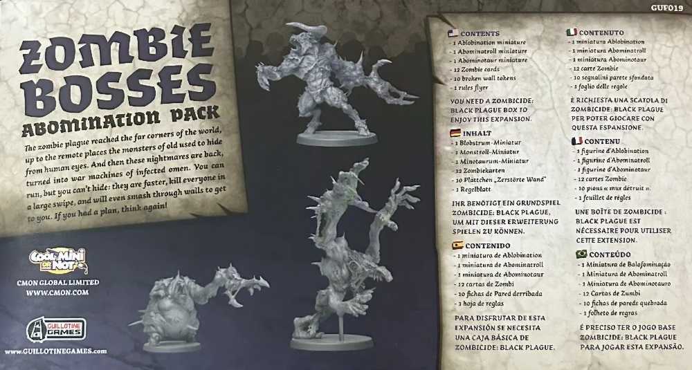Zombicide: Black Plague - Zombie Bosses Abomination Pack  (1-6) board game collectible - Main Image 2