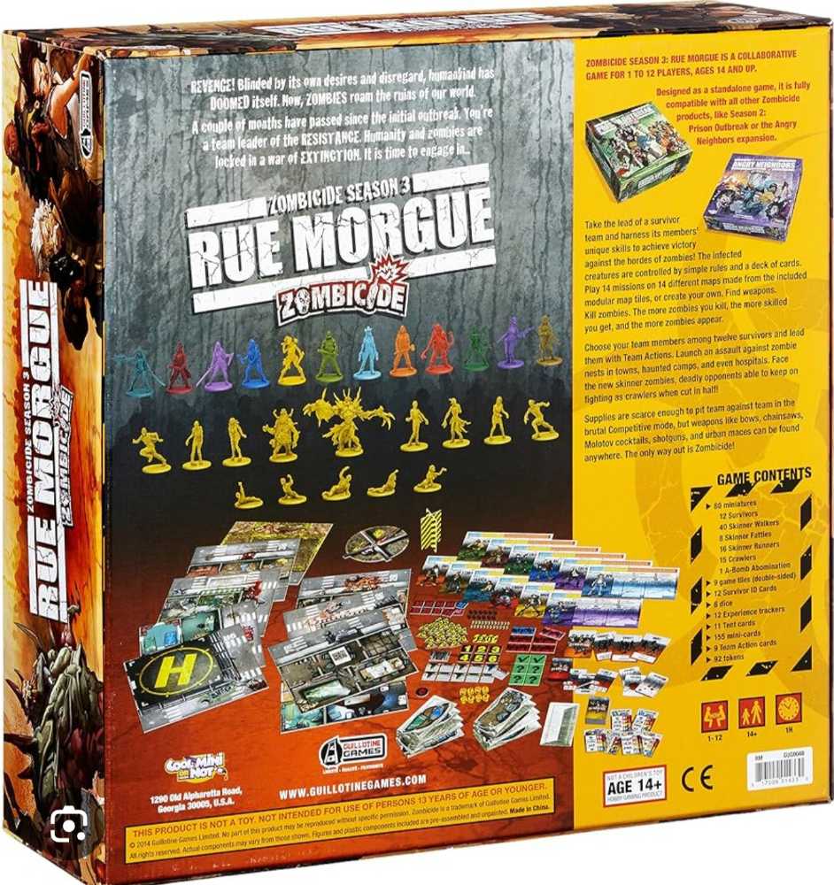 Zombicide: Season 3 - Rue Morgue, Angry Neighbours - Infected KS Pledge  (1-12) board game collectible - Main Image 2