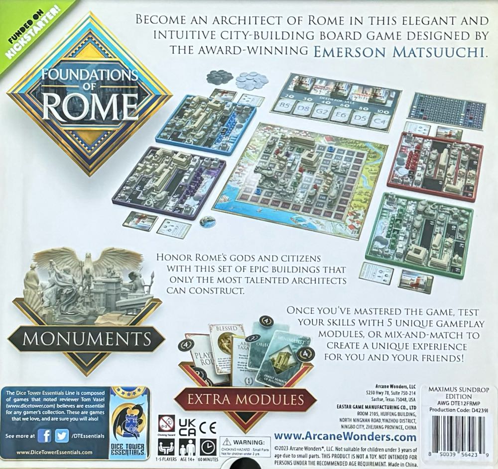 Foundations of Rome  (2-4) board game collectible [Barcode 850039564239] - Main Image 2