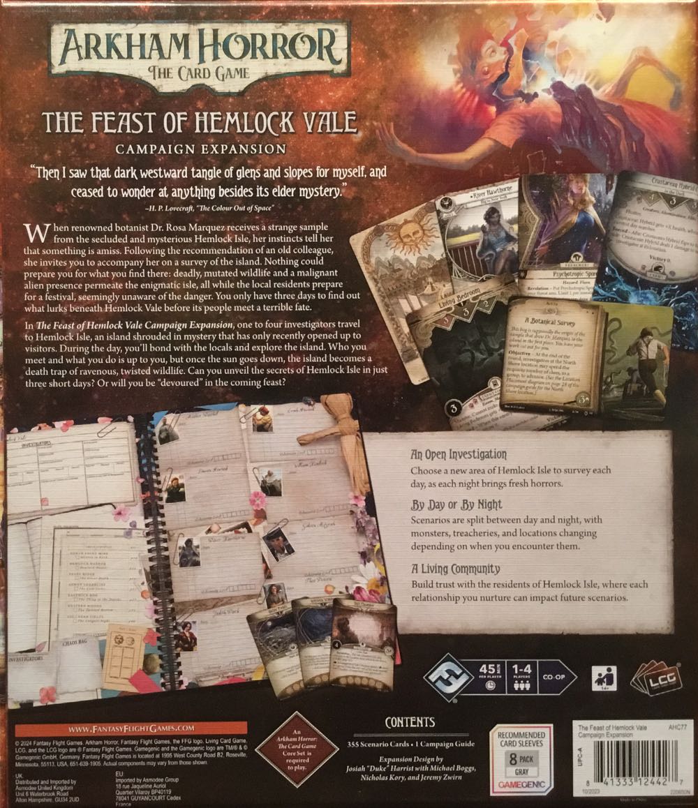 Arkham Horror LCG: The Feast Of Hemlock Vale Campaign  (1 - 4) board game collectible [Barcode 841333124427] - Main Image 2