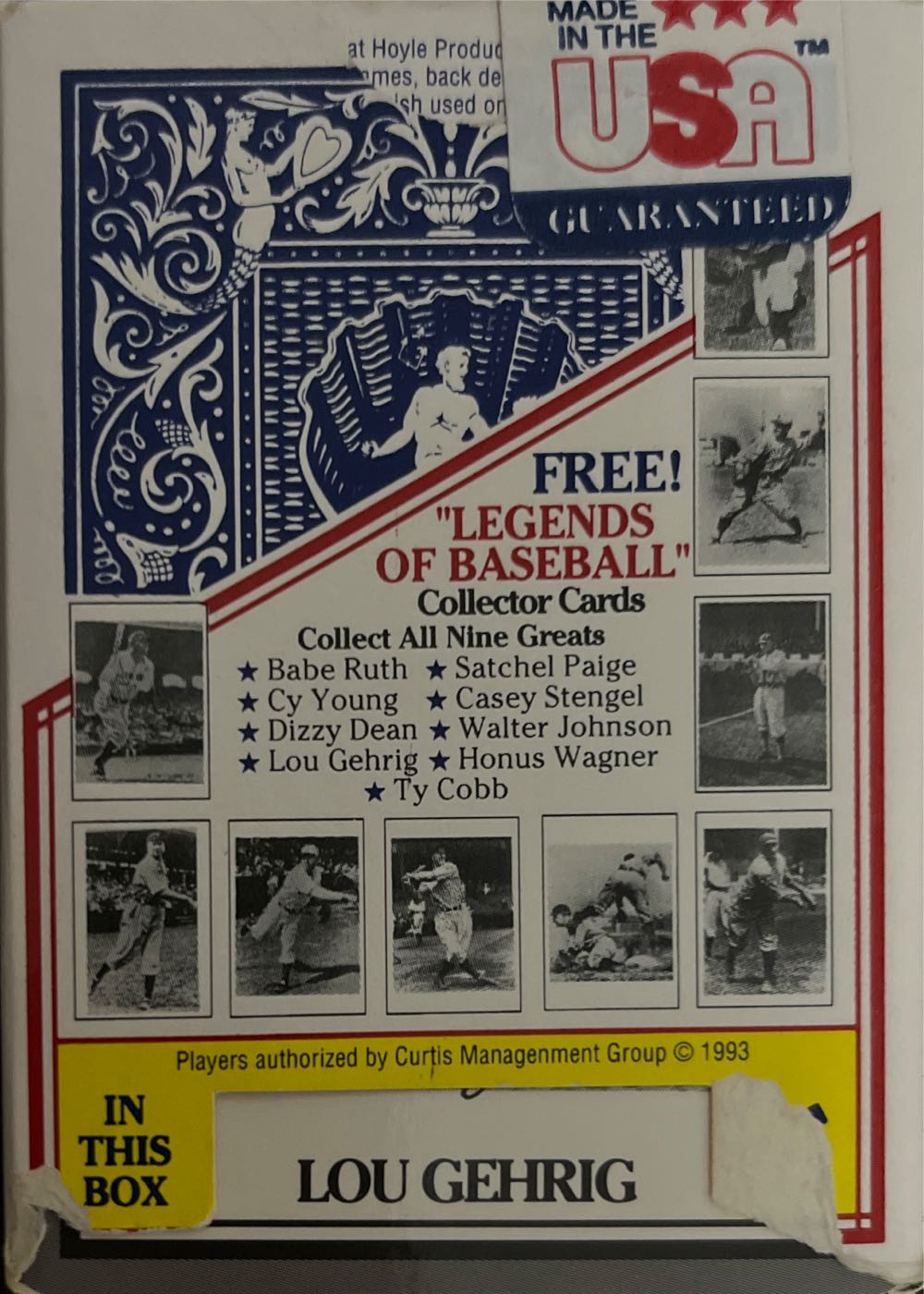 New HOYLE OFFICIAL PLAYING CARDS DECK w/ LOU GEHRIG BASEBALL CARD  board game collectible - Main Image 2