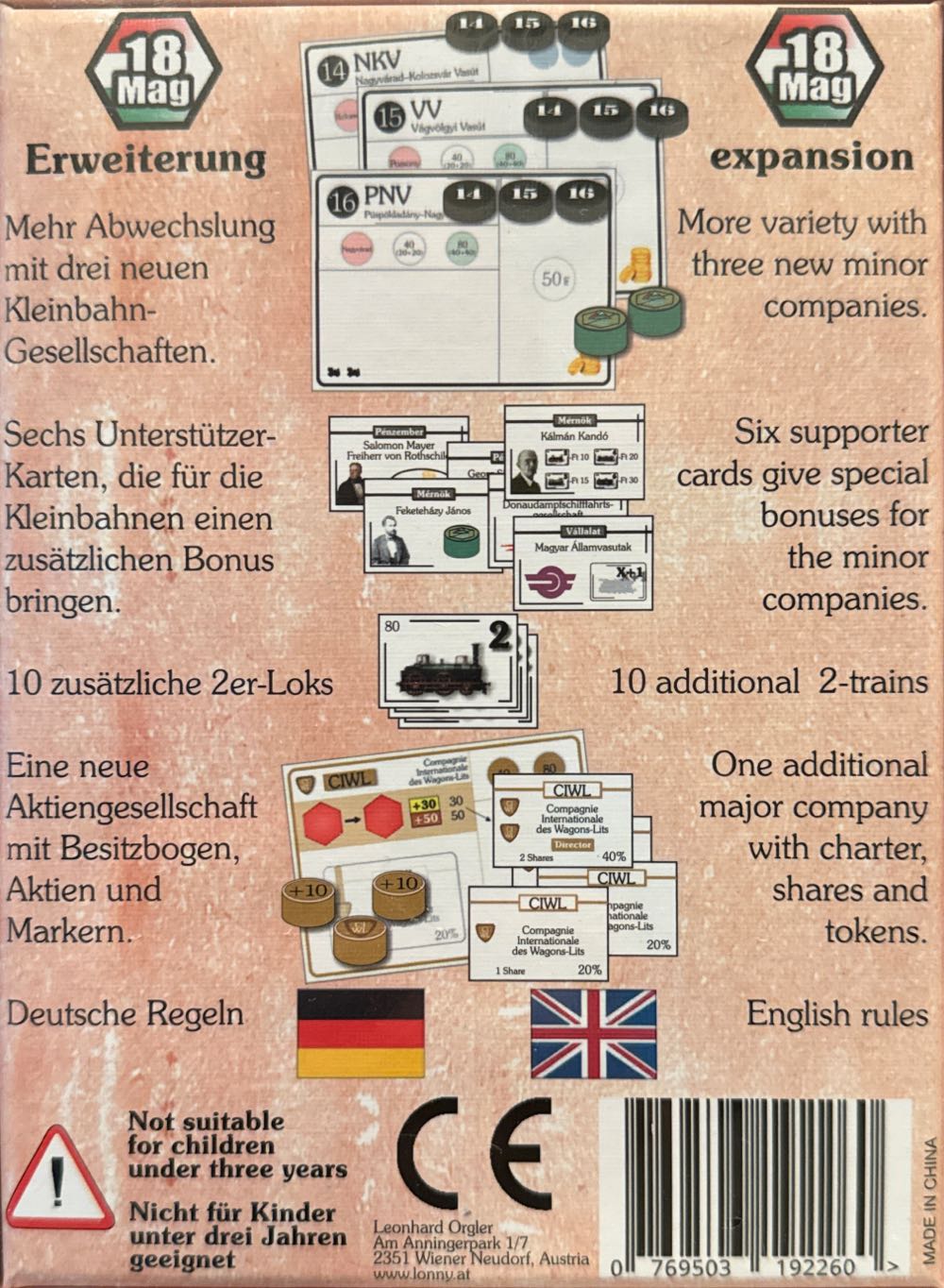 18 Magyarorszag Expansion  board game collectible [Barcode 769503192260] - Main Image 2