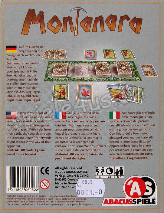Abacus Spiele Montanara Kaufen Neu Kong  board game collectible [Barcode 4011898060522] - Main Image 2