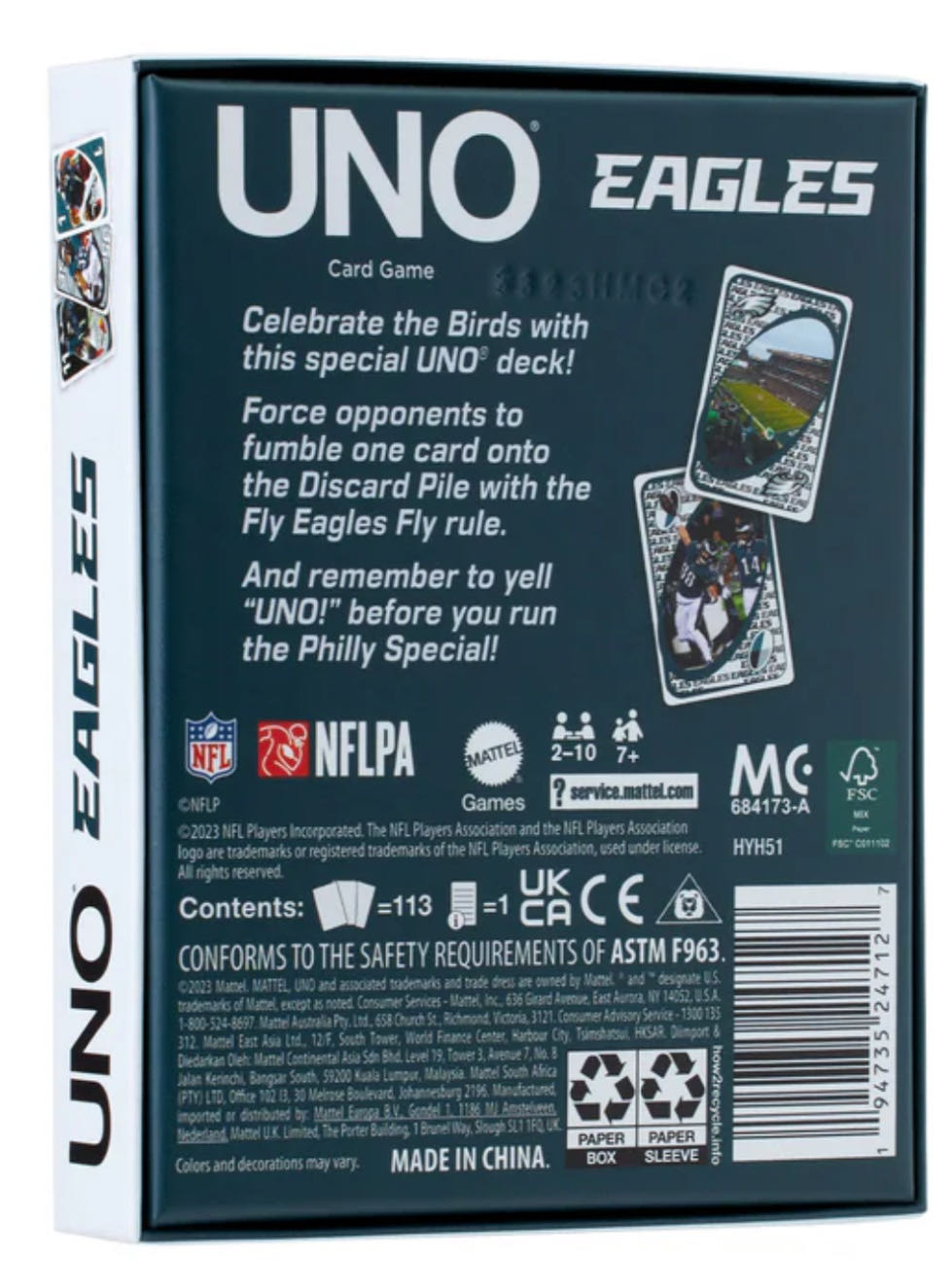 Uno Fandom Eagles  board game collectible [Barcode 194735247127] - Main Image 2