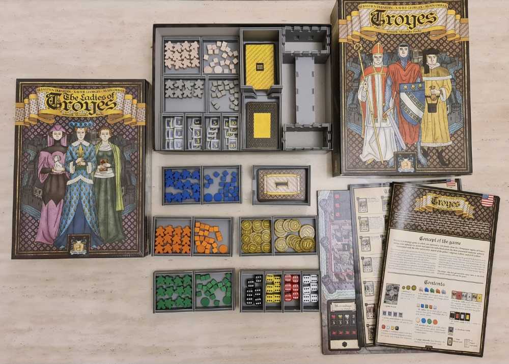 Troyes + The Ladies Of Troyes: Foamcore Insert  (1-4) board game collectible - Main Image 4