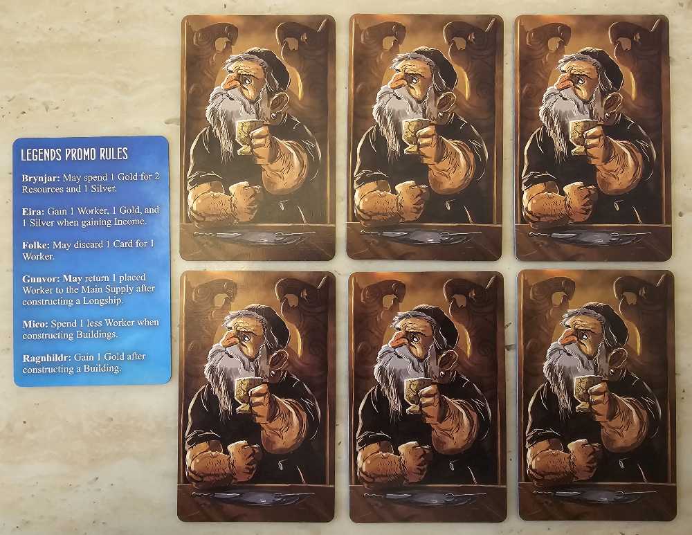 The North Sea Saga: 6x Legend Promo Cards  (1-4) board game collectible - Main Image 2