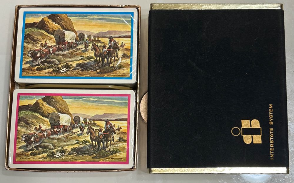 Interstate Systems Old West Playing Cards Black Suede  board game collectible - Main Image 2