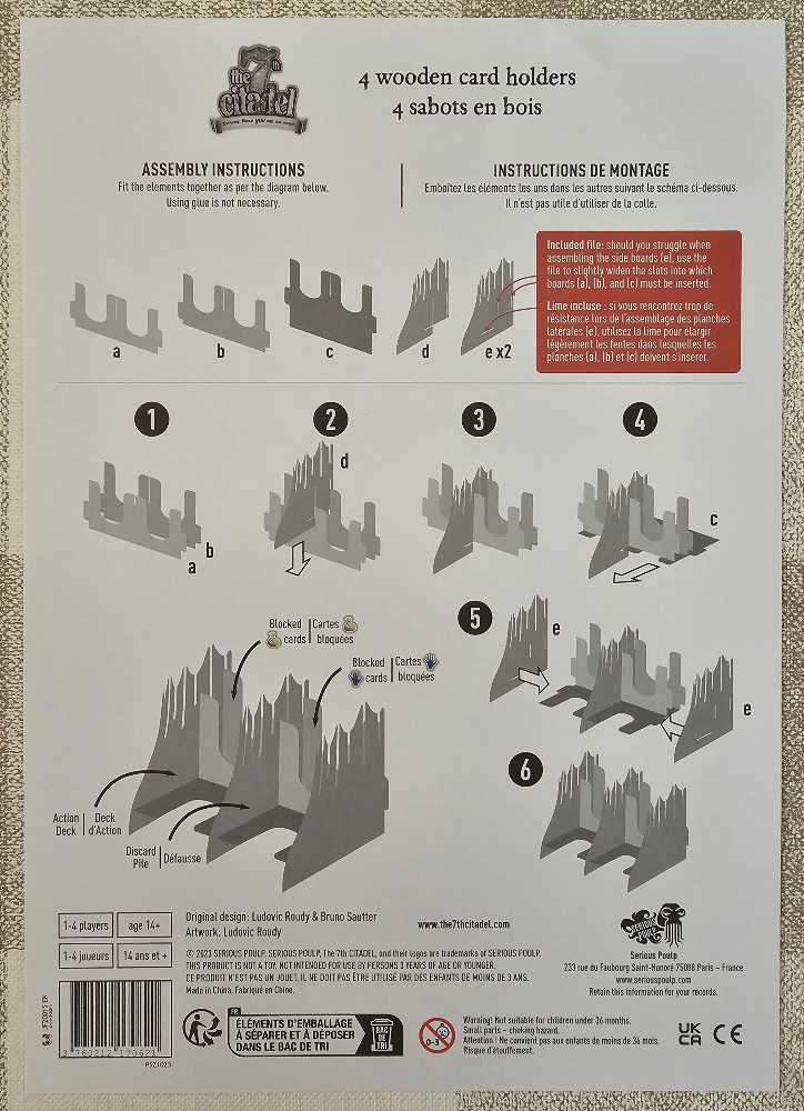 The 7th Citadel: 4 Wooden Card Holders  (1-4) board game collectible [Barcode 8866025170621] - Main Image 4