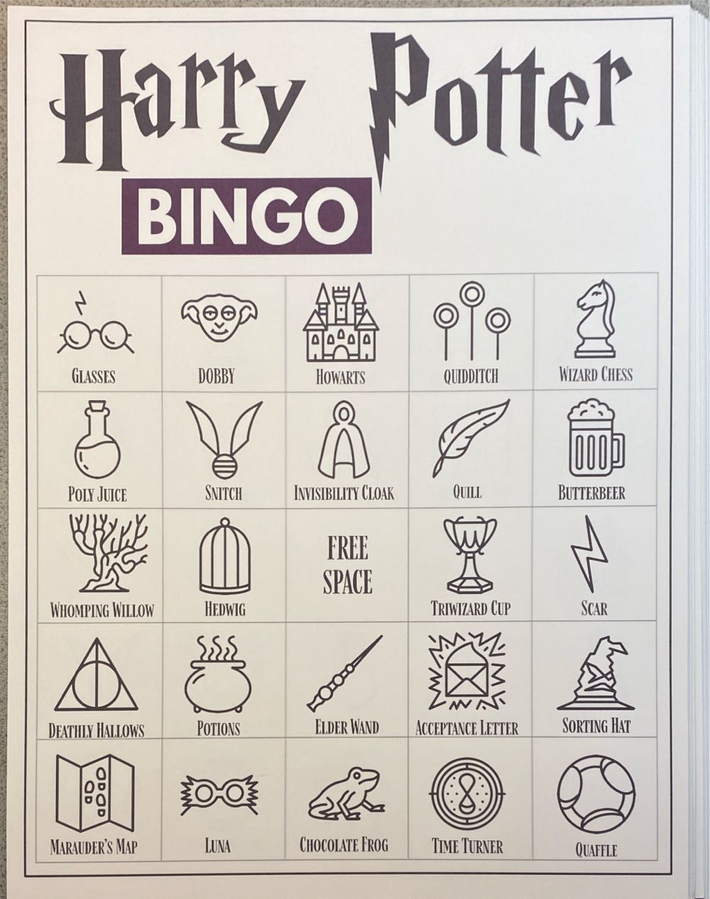 Homemade: Harry Potter Bingo  (3-30) board game collectible - Main Image 3